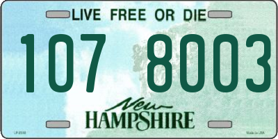 NH license plate 1078003
