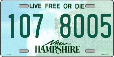 NH license plate 1078005