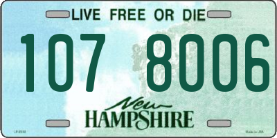 NH license plate 1078006