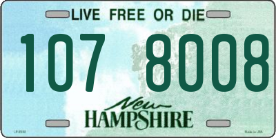 NH license plate 1078008