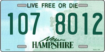 NH license plate 1078012