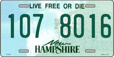 NH license plate 1078016