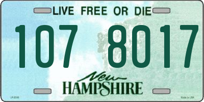 NH license plate 1078017