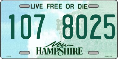NH license plate 1078025