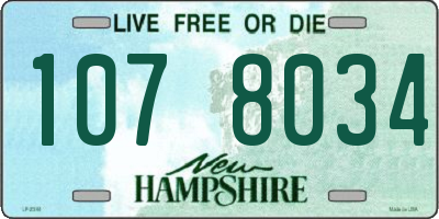 NH license plate 1078034