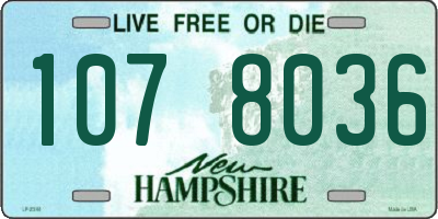 NH license plate 1078036