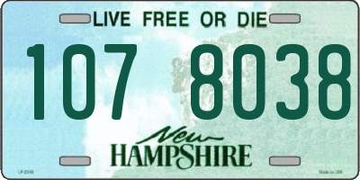 NH license plate 1078038