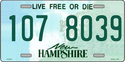 NH license plate 1078039