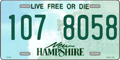 NH license plate 1078058