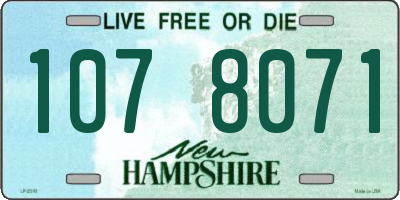NH license plate 1078071