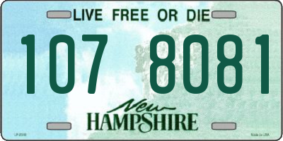 NH license plate 1078081