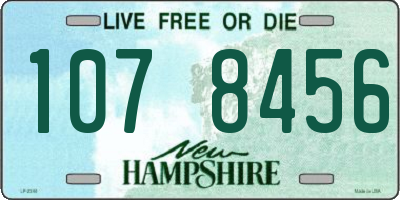 NH license plate 1078456