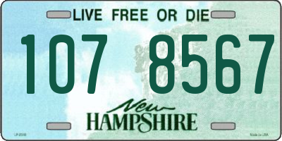 NH license plate 1078567