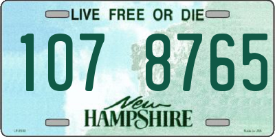 NH license plate 1078765