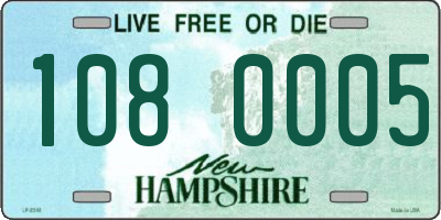 NH license plate 1080005