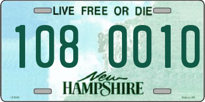 NH license plate 1080010