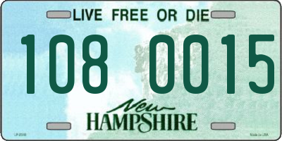 NH license plate 1080015