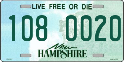 NH license plate 1080020