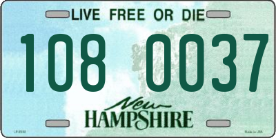 NH license plate 1080037