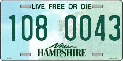NH license plate 1080043