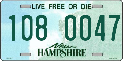 NH license plate 1080047