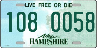 NH license plate 1080058