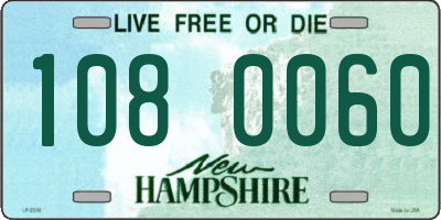 NH license plate 1080060