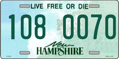 NH license plate 1080070
