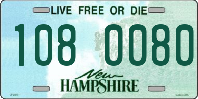 NH license plate 1080080