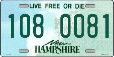 NH license plate 1080081