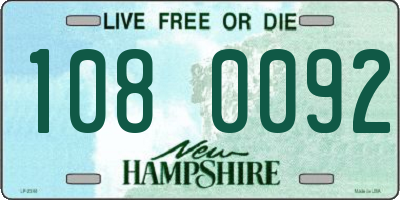 NH license plate 1080092