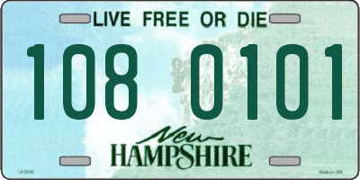 NH license plate 1080101