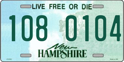 NH license plate 1080104