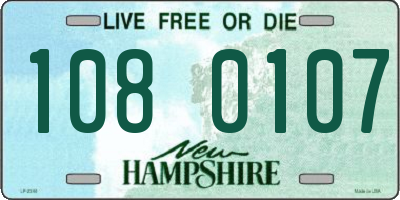 NH license plate 1080107