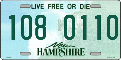 NH license plate 1080110