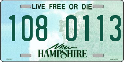 NH license plate 1080113