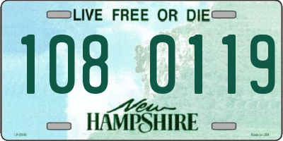 NH license plate 1080119