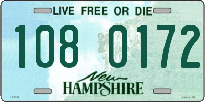 NH license plate 1080172