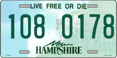 NH license plate 1080178