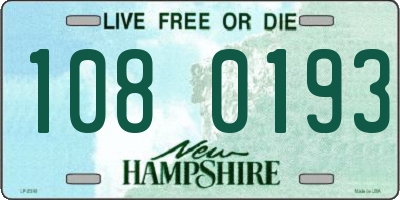NH license plate 1080193