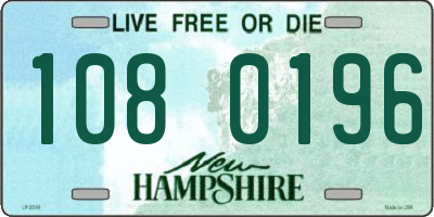 NH license plate 1080196