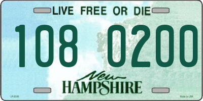 NH license plate 1080200