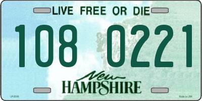 NH license plate 1080221