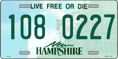 NH license plate 1080227