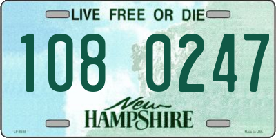 NH license plate 1080247