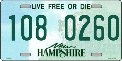 NH license plate 1080260
