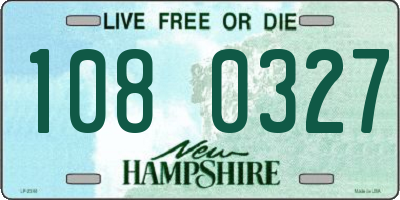 NH license plate 1080327