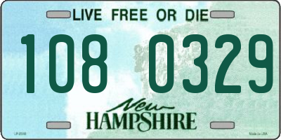 NH license plate 1080329