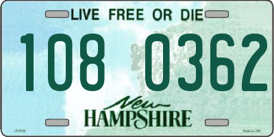 NH license plate 1080362