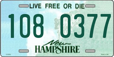NH license plate 1080377